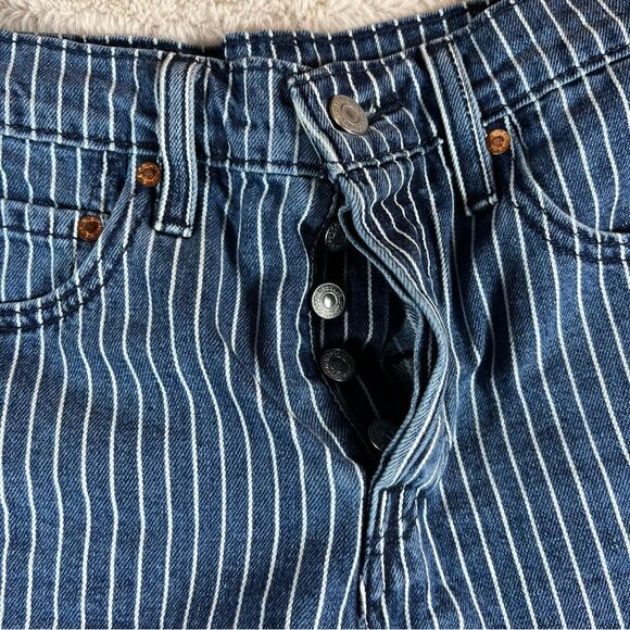 Rare! Levi’s x Stranger Things Pin Stripe Denim Cut Off Shorts - Picture 7 of 10